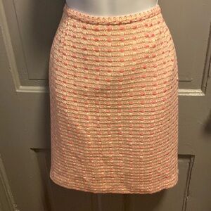 Pink and White Tweed Skirt